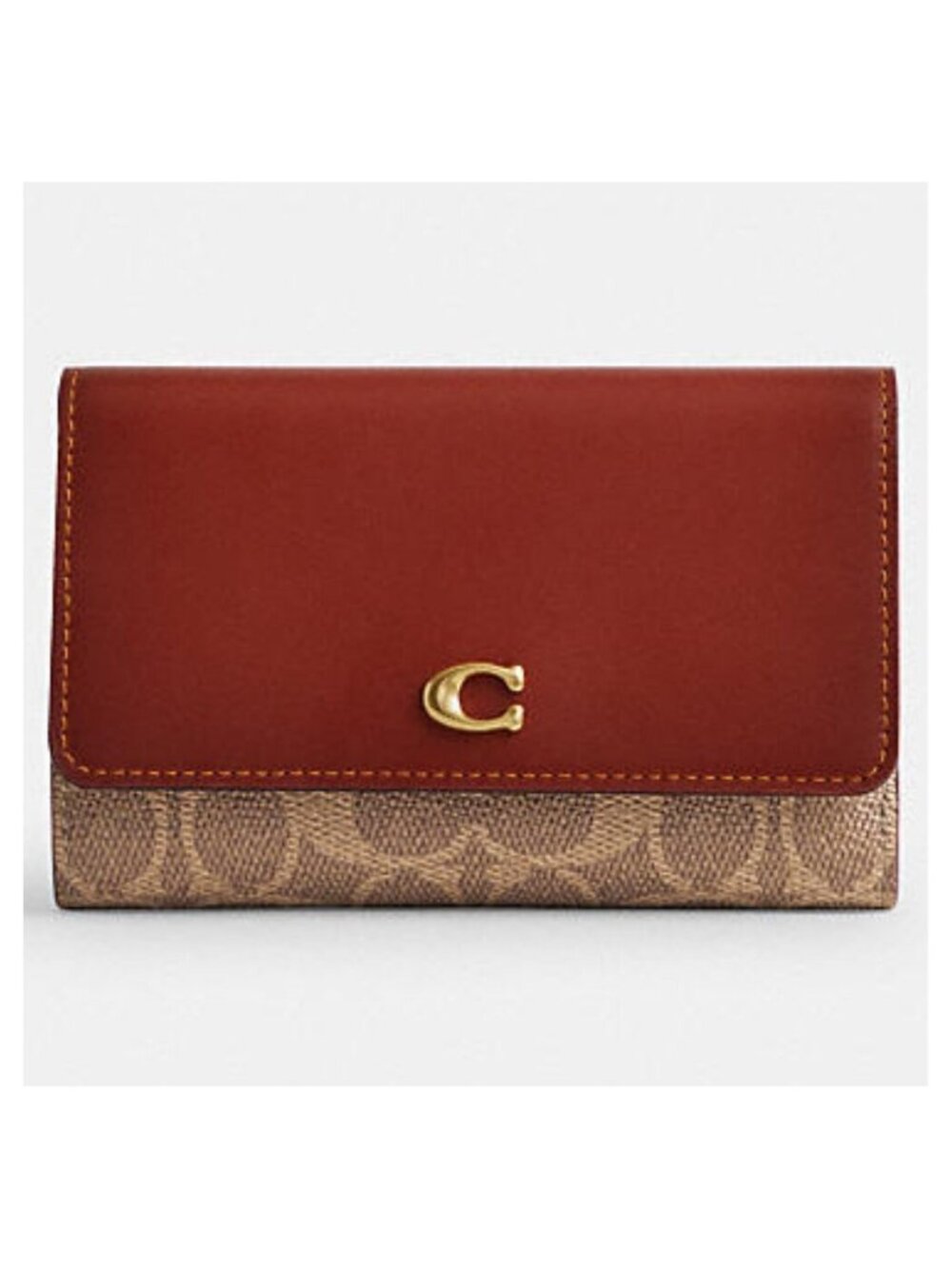 SALE! ✅ Coach Essential Medium Flap Wallet Leather / Logo Canvas CP026 ✨NWT